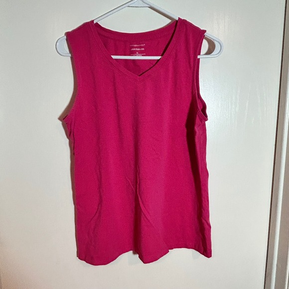 Christopher & Banks Layer Your Look Pink Sleeveless V-Neck Tank Top - Picture 1 of 2